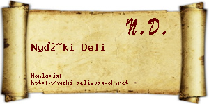 Nyéki Deli névjegykártya